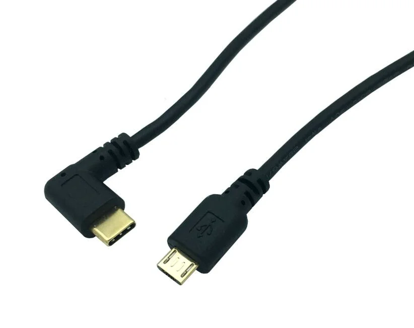 90 Degree Angle USB 3.1 Type C Male to Micro USB 2.0 Male Sync OTG Charge Data Transfer Cable