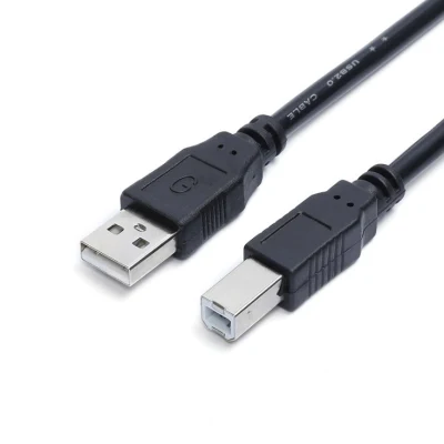 Cabo de impressora USB 2.0 AM para Bm preto de alta qualidade de 1,5 m