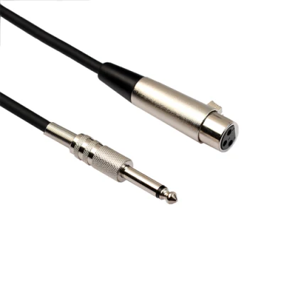 Cabos de áudio de 1 metro XLR fêmea para 6,3 mm Trs macho PRO Áudio e vídeo cabo de microfone estéreo