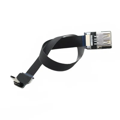 Cabo OTG plano flexível micro USB para USB 2.0 fêmea