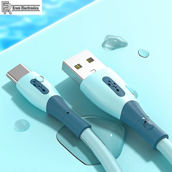 Chip Inteligente de Silicone Líquido Carregamento Rápido Inteligente Durabilidade Aprimorada Cabo de Dados de Micro Sincronização Móvel Cabo USB Tipo C para Acessórios de Celular Carregamento USB