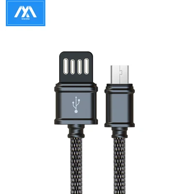 Preço de fábrica cabeça de metal aço inoxidável trançado 2A super rápido micro USB 2.0 cabo de carregamento de sincronização de dados para Android Samsung S4 S6