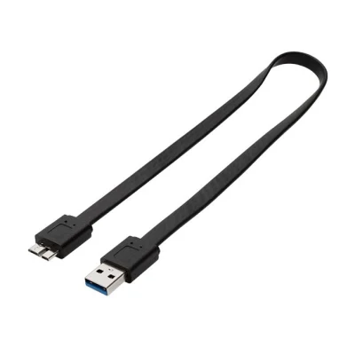 Cabo plano USB 3.0 preto a macho para micro B macho