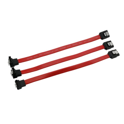 Cabo SATA 3.0 SATA duplo vermelho de 7 pinos Conector direto para 90 graus Fêmea para Fêmea Disco rígido 6 gpbs Cabo ATA com trava de travamento